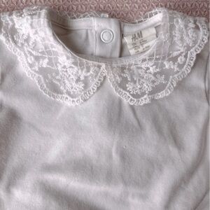 H&M White Lace Collar onesie